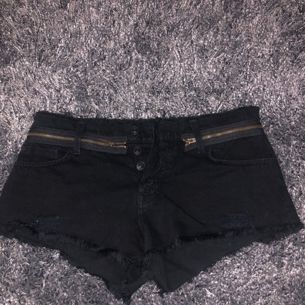 Hudson denim black cheeky shorts